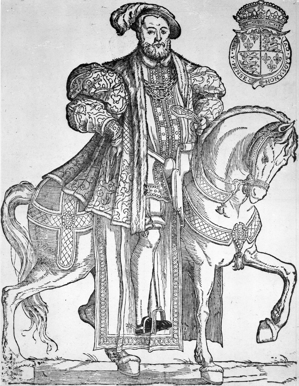Król Henryk VIII na koniu autorstwa English School