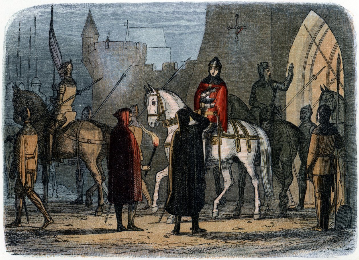 Król Henryk V z Lancaster, ilustracja do „Kroniki Anglii” Jamesa Doyle’a autorstwa English School
