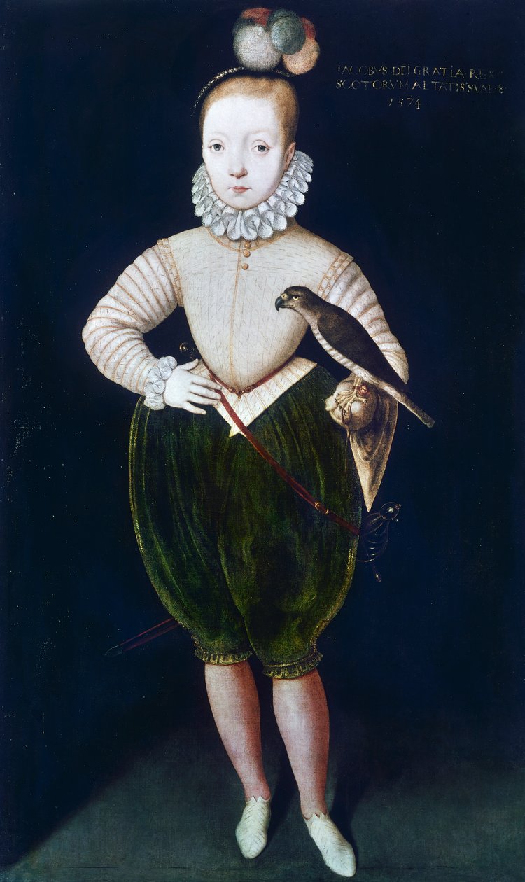 King James I Anglii i VI Szkocji (olej na płótnie) autorstwa English School