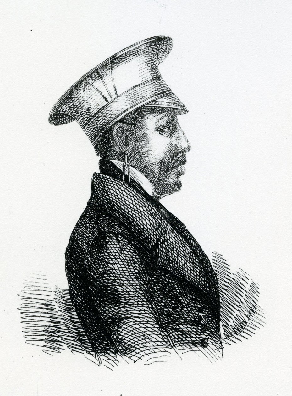 Król Moshoeshoe I (c.1786-1870) (grawerowanie) autorstwa English School
