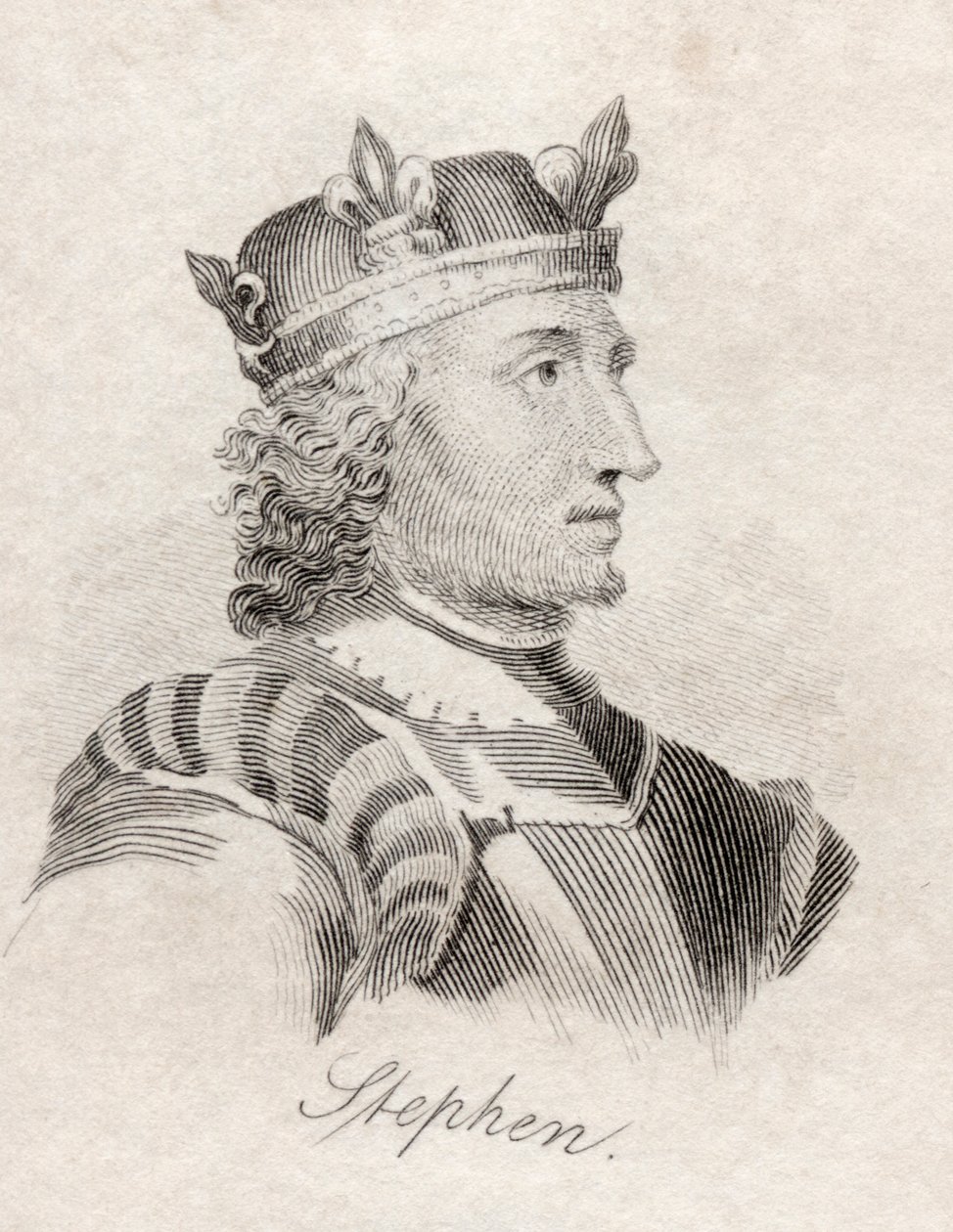King Stephen, ze „Słownika historycznego Krabba”, opublikowanego w 1825 r. autorstwa English School