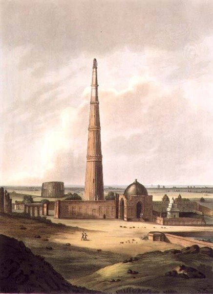 Kuttull Minor, Delhi, tablica 24 z „Dwudziestu czterech widoków w Hindostanie”, wyd. Edward Orme (1774-c.1820) 1805 (akwatinta) autorstwa English School