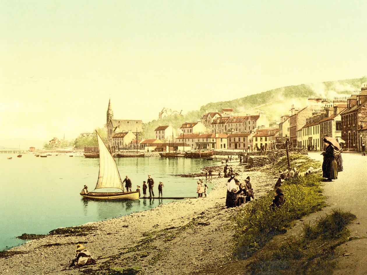 Kyles of Bute Bannatyne (zdjęcie ręcznie kolorowane) autorstwa English School