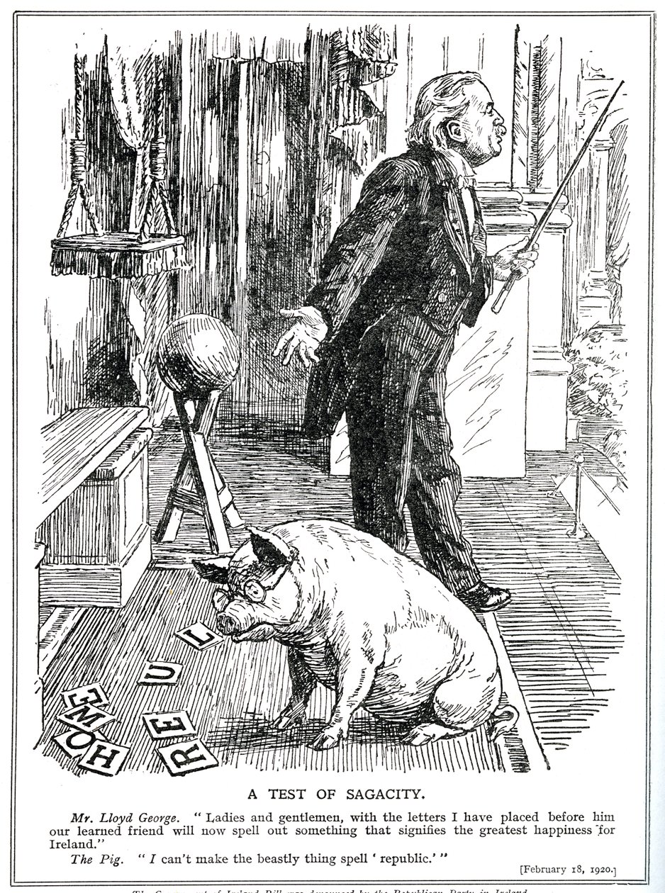 LLoyd George spotyka się ze sprzeciwem Irlandzkiej Partii Republikańskiej wobec swojego projektu ustawy o rządzie Irlandii. Luty 1920 autorstwa English School