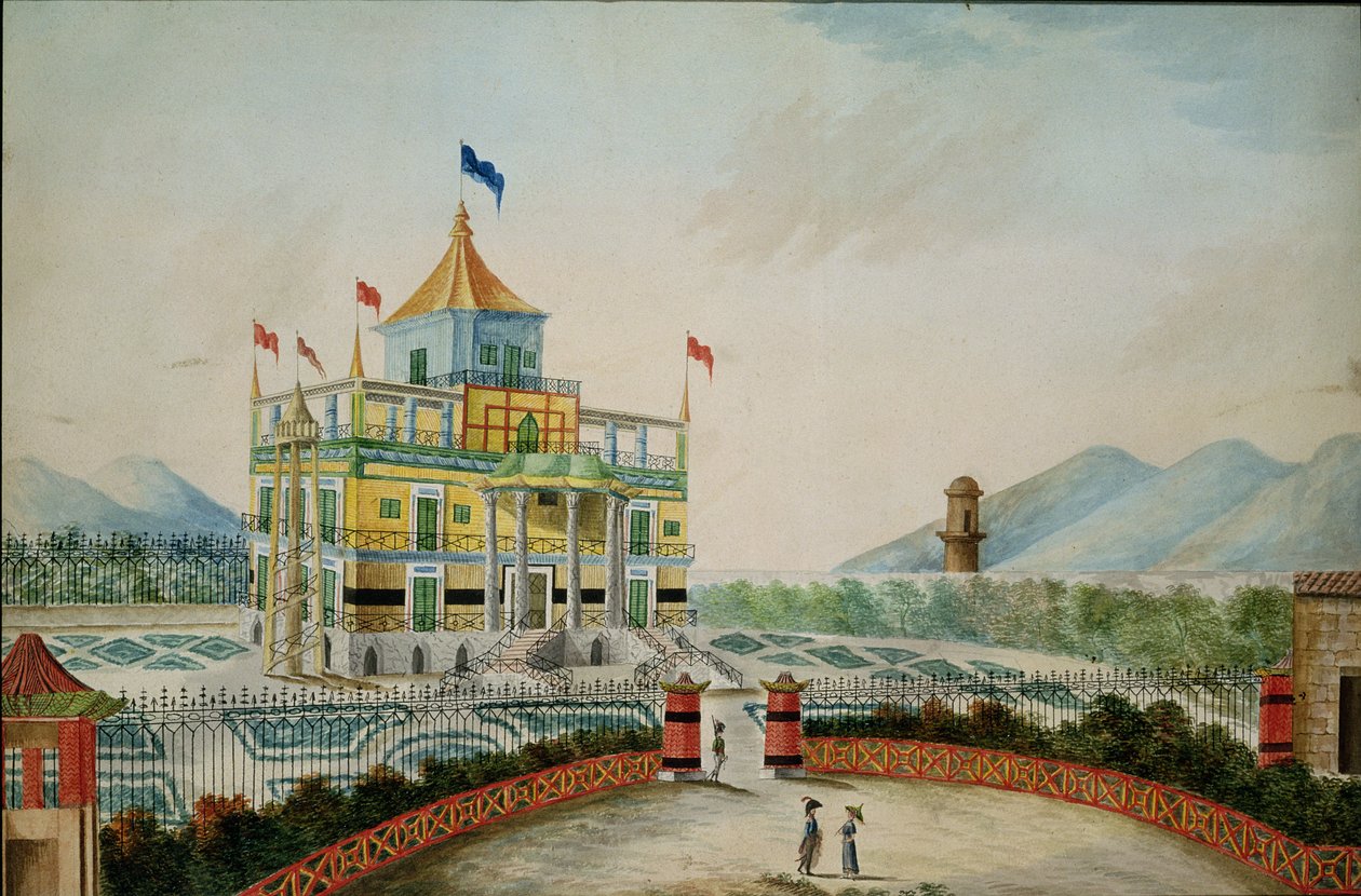 La Favorita lub chiński pałac, Palermo, projekt Marvuglia i Giuseppe Patricola dla króla Fernanda IV, ok. 1815 (wc na papierze) autorstwa English School