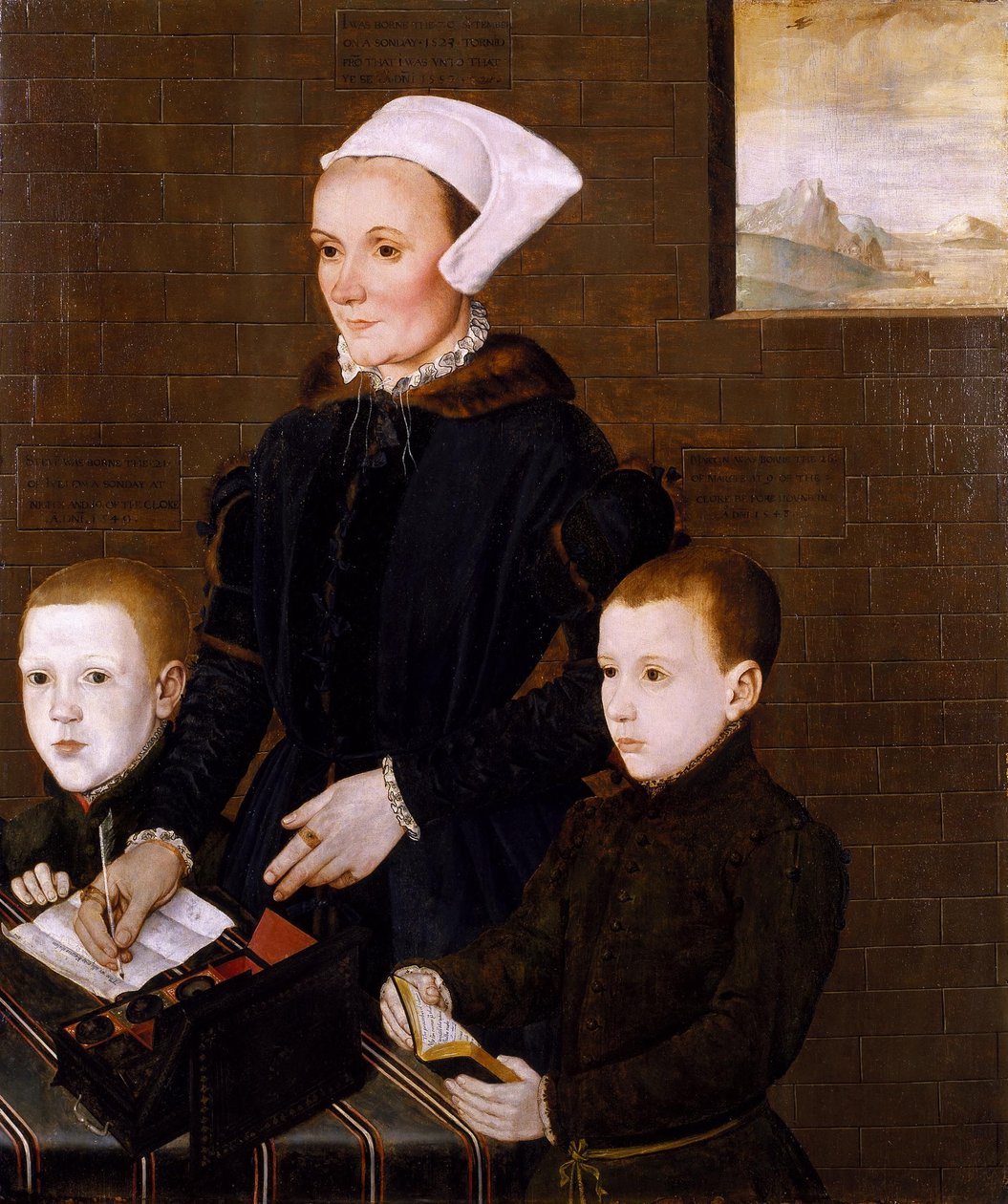 Lady Ingram i jej dwaj synowie Martin i Steven) przez English School autorstwa English School
