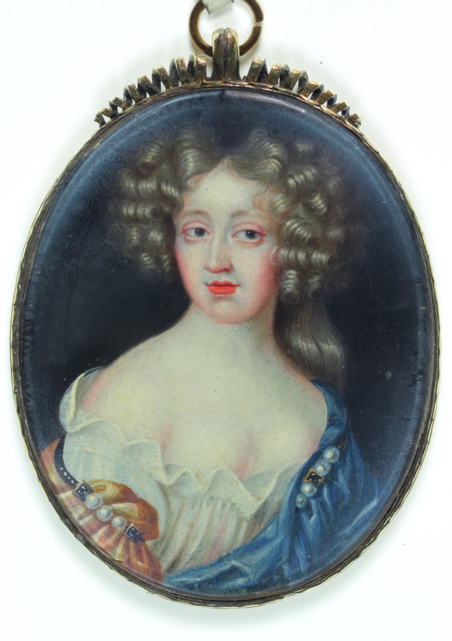 Lady Margaret Cavendish, księżna Newcastle (akwarela na kości słoniowej) autorstwa English School