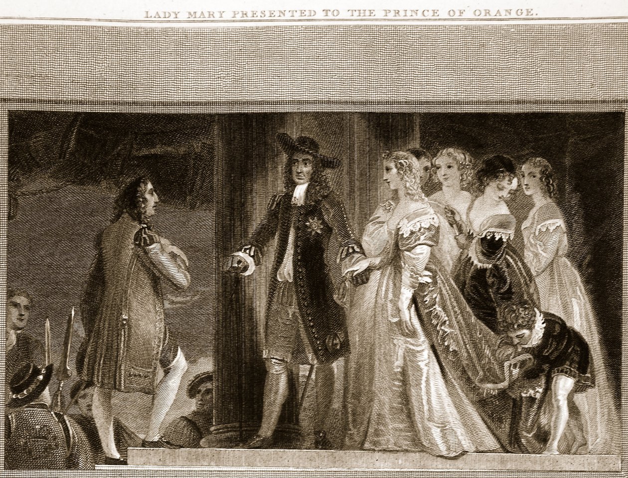 Lady Mary podarowana księciu Orange, ilustracja z Davida Hume