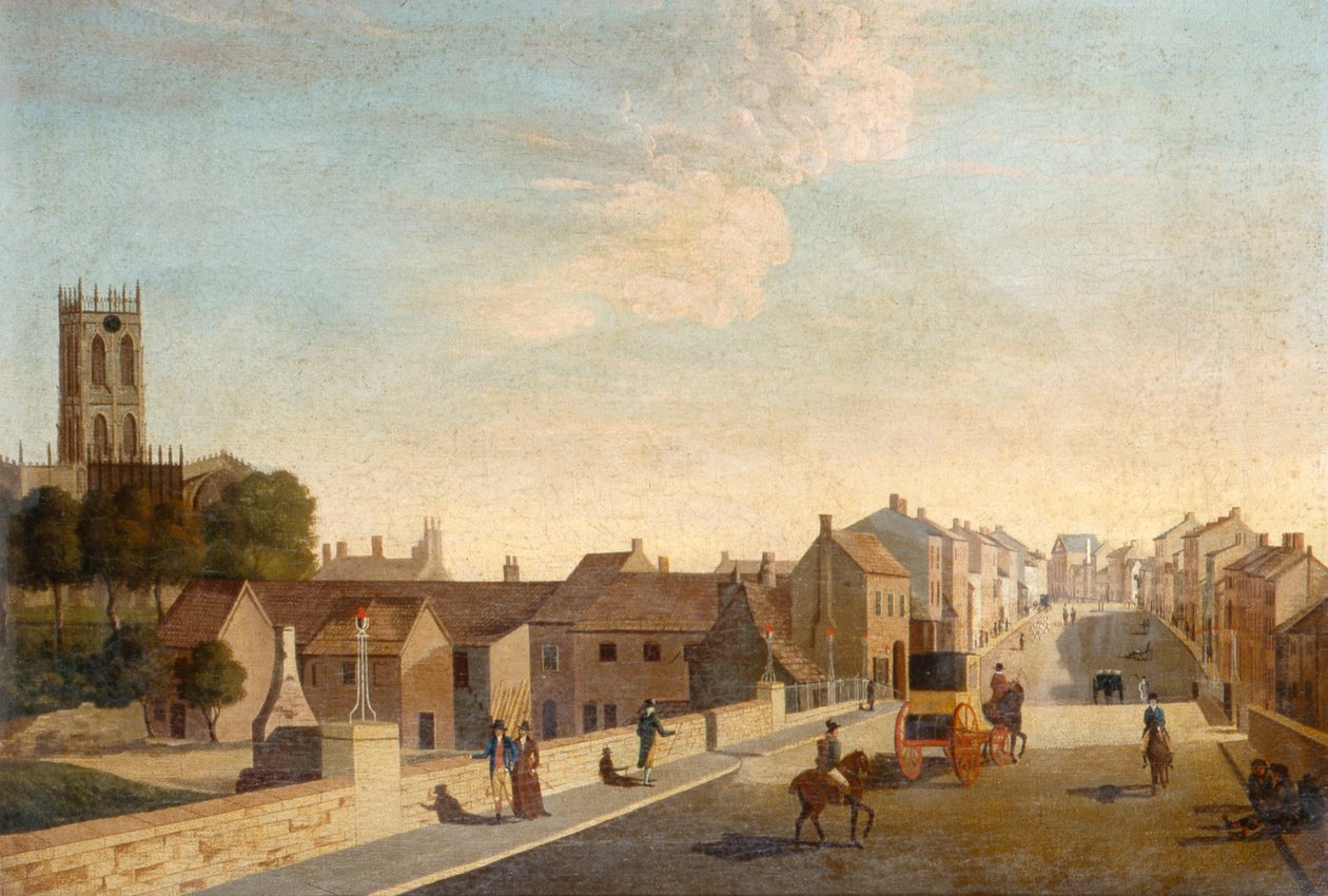 Pejzaż z kościołem, ok. 1790 (olej na płótnie) autorstwa English School