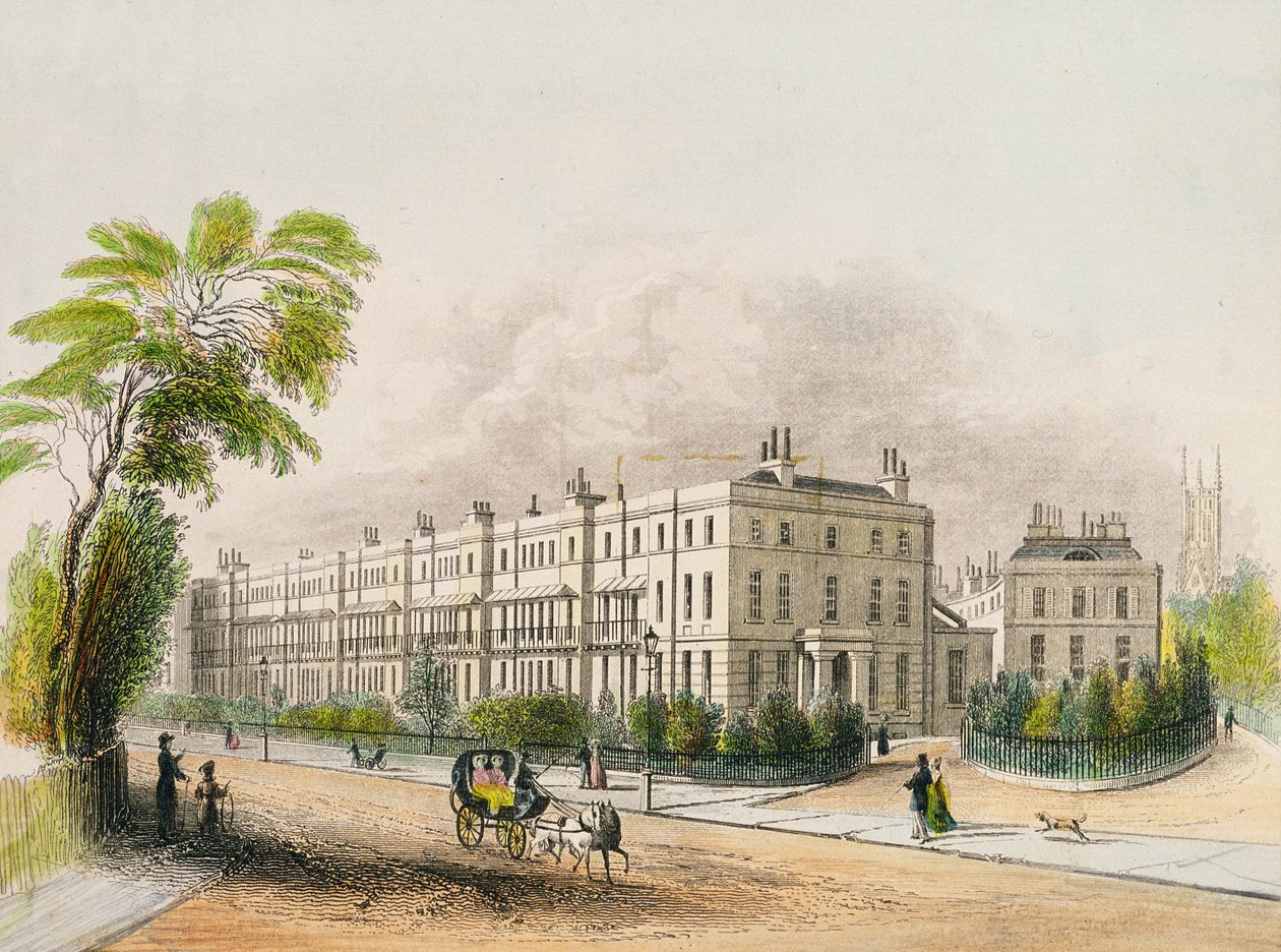 Lansdown Place, Cheltenham, grawerowane litografią przez MD Eichbauma, c.1845 autorstwa English School