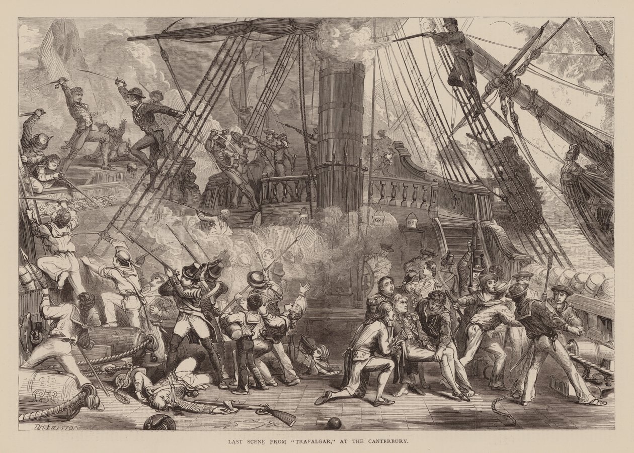 Ostatnia scena z "Trafalgaru" w Canterbury (rycina) autorstwa English School
