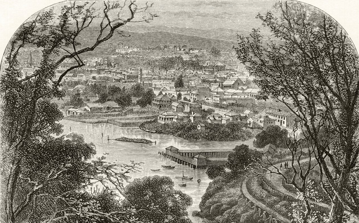 Launceston, Tasmania, ok. 1880, z „Australian Pictures” Howarda Willoughby