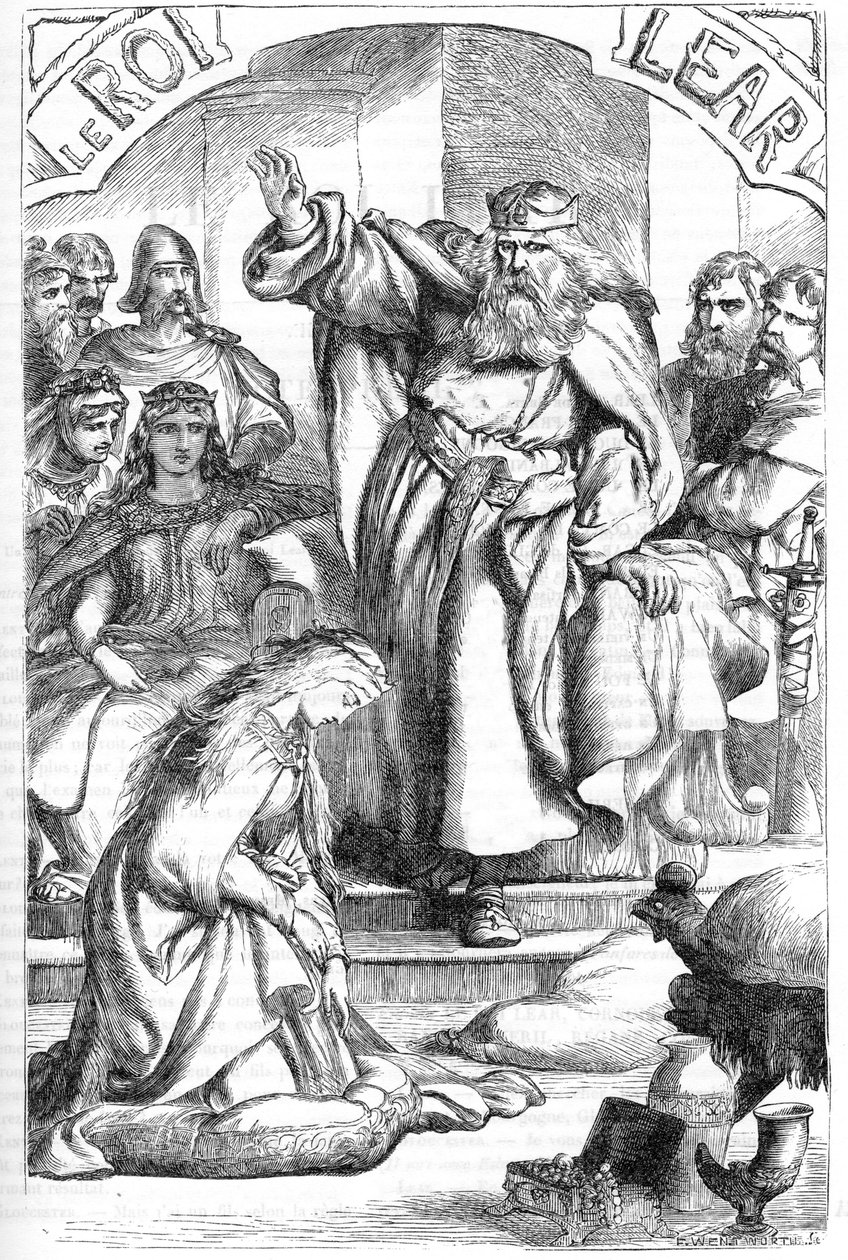 Le Roi Lear - (Król Lear) - Ilustracja w „” Works complete by William Shakespeare”” 1866 - Ilustracje i ogólna forma tego wydania zapożyczono z ilustrowanego Szekspira Cassella, opublikowanego w Londynie autorstwa English School