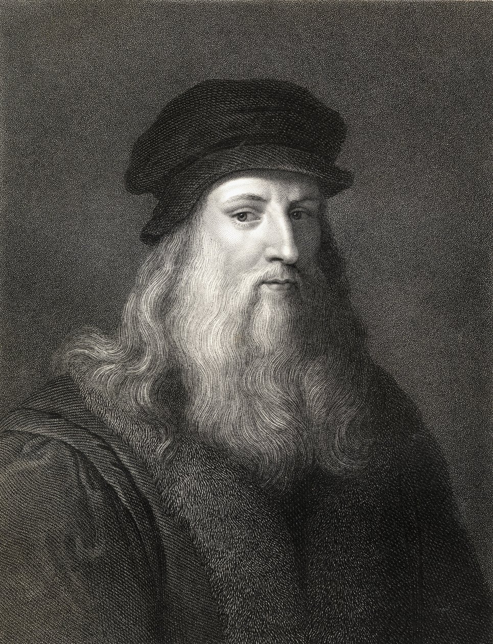 Grawerowanie Leonardo da Vinci (1452-1519) autorstwa English School