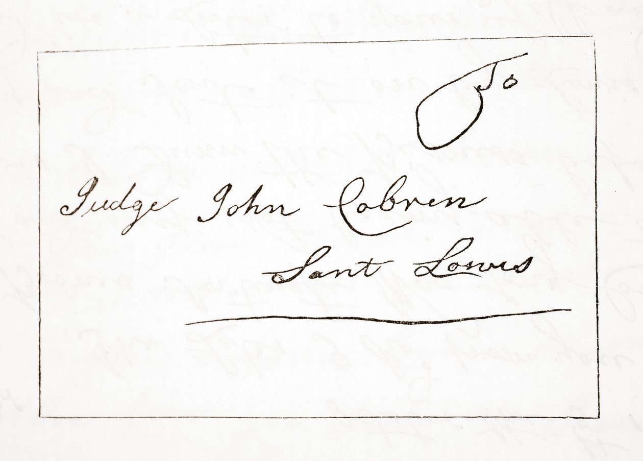 List Daniela Boone do sędziego Johna Cobrena, oryginał z 5 października 1809 r. (zob. także 619584) autorstwa English School