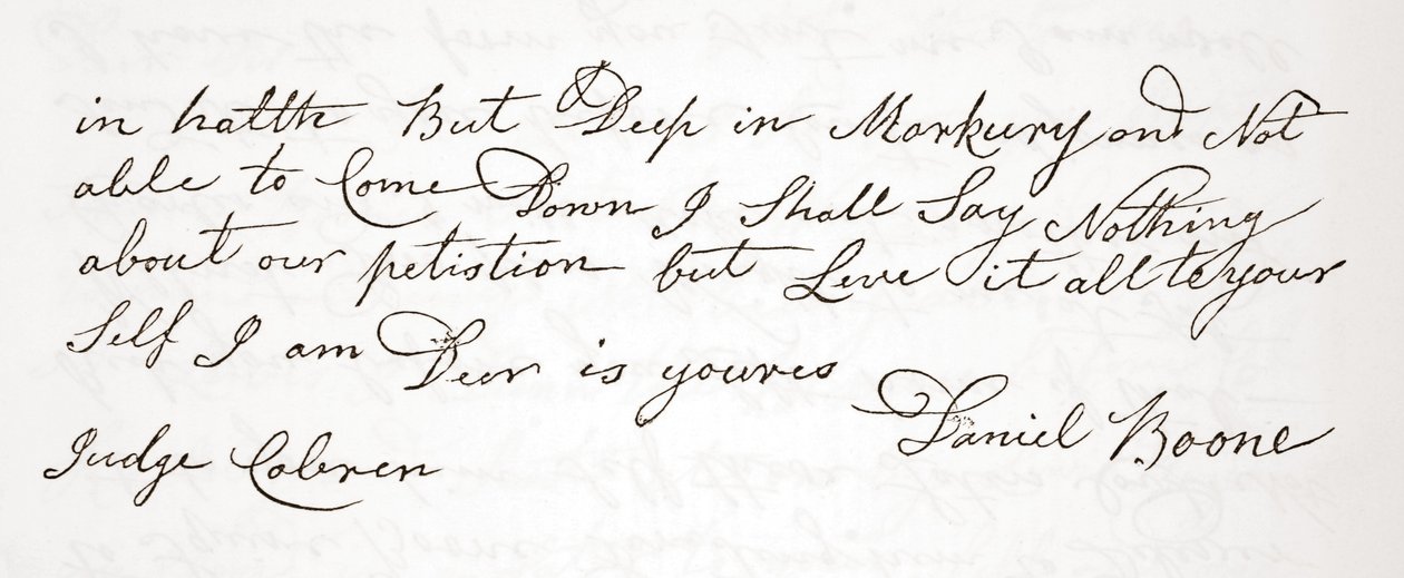 List Daniela Boone do sędziego Johna Cobrena, oryginał z dnia 5 października 1809 r. (patrz także 619583) autorstwa English School