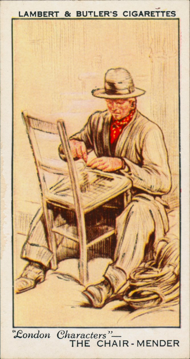 Postacie z Londynu: The Chair-Mender (kolorowa litografia) autorstwa English School