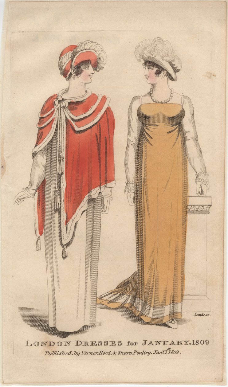 Londyńskie sukienki na styczeń 1809, 1809 autorstwa English School
