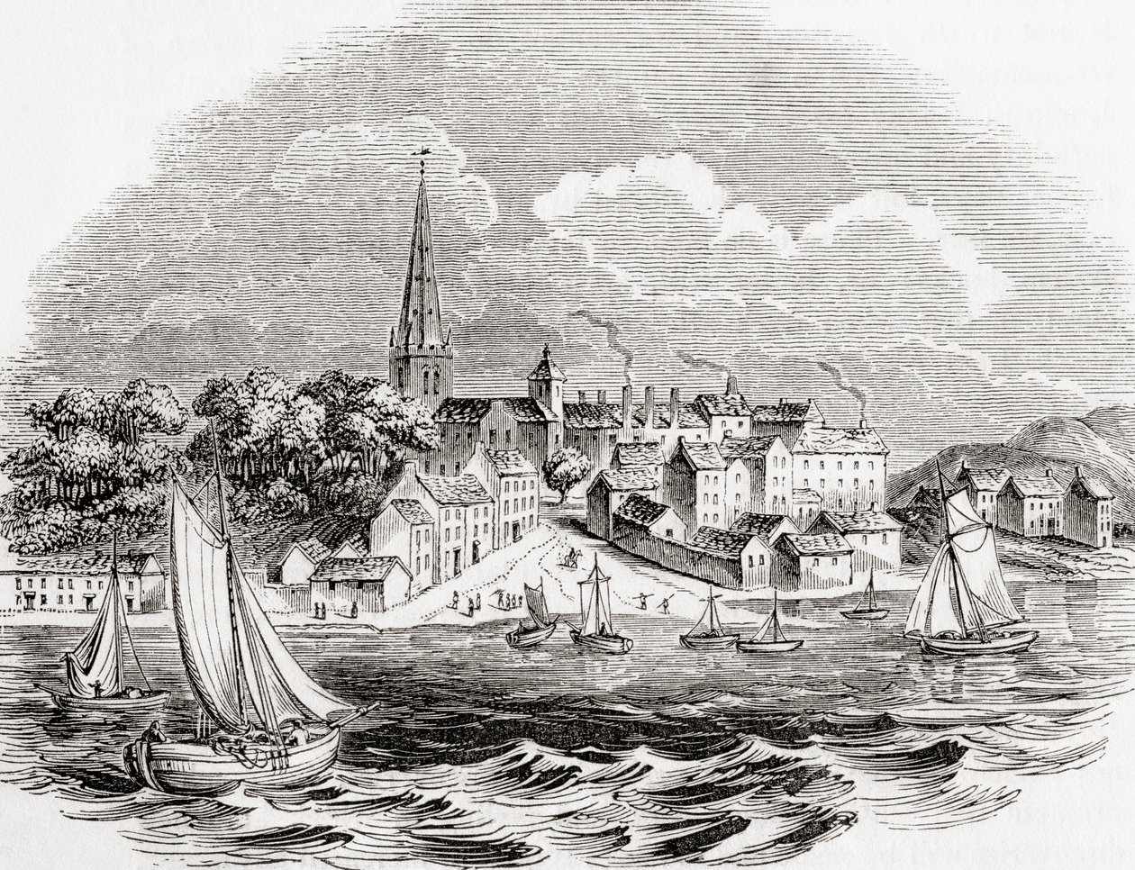 Londonderry, Irlandia Północna, ze Starej Anglii: A Pictorial Museum, pub. 1847 autorstwa English School