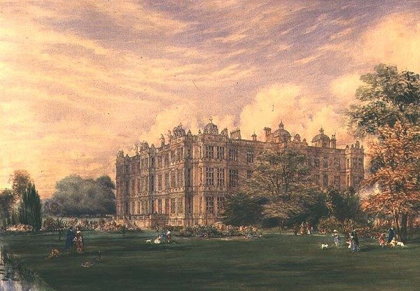 Longleat House, Wiltshire, ok. 1850 (akwarela) autorstwa English School
