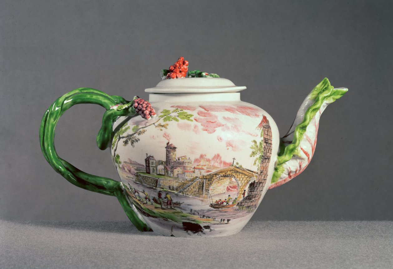 Czajnik Longton Hall, c.1755 (porcelana) autorstwa English School
