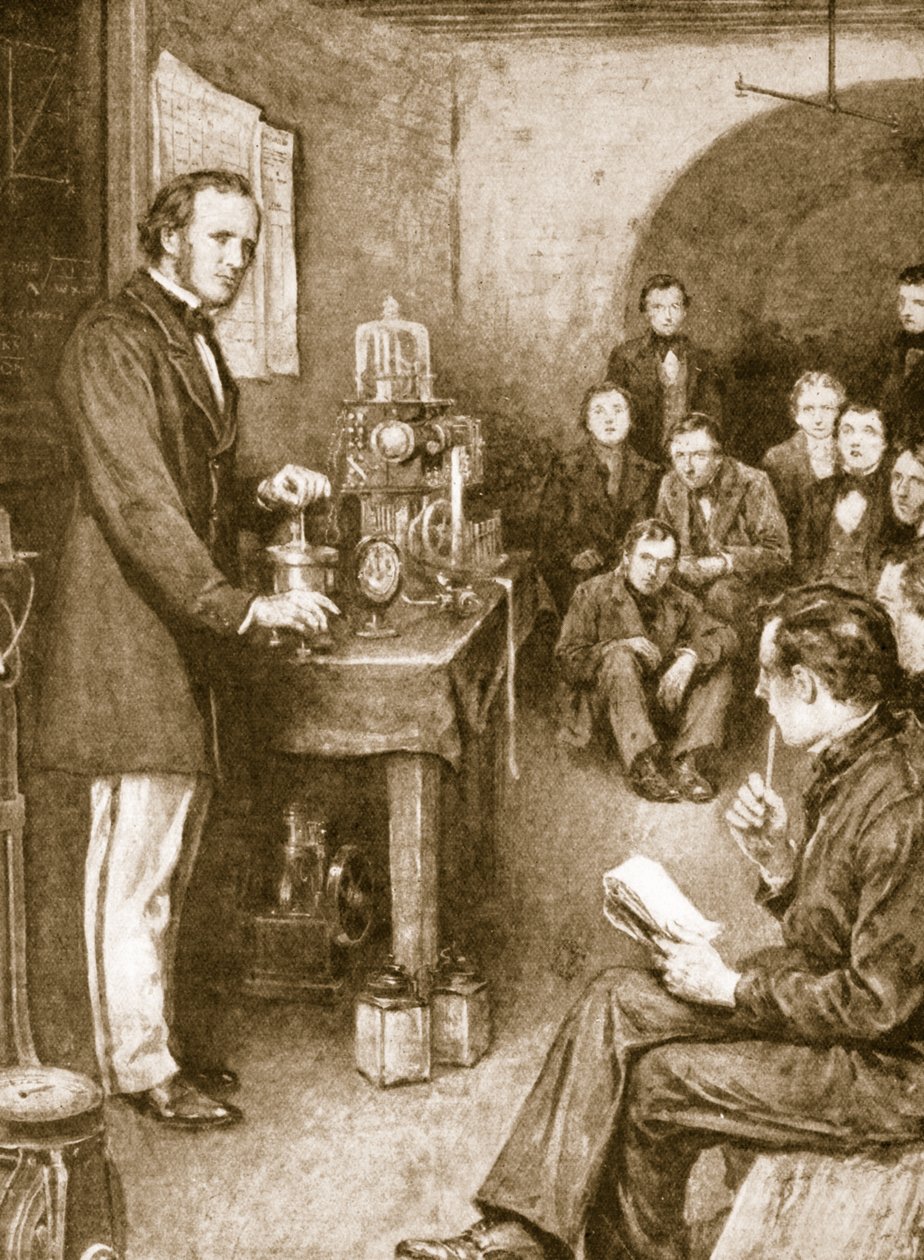 Lord Kelvin rozpoczął swoje badania naukowe w Glasgow w piwnicy z winami, którą przerobił na laboratorium autorstwa English School