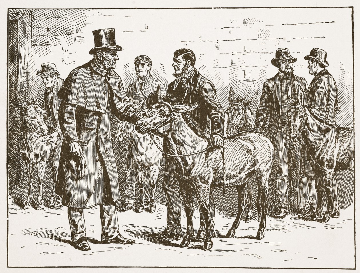 Lord Shaftesbury podczas inspekcji Donkey Show, ilustracja z The Church of England: A History for the People autorstwa H.D.M. Spence-Jones, wyd. ok. 1910 (zdjęcie w sepii) autorstwa English School