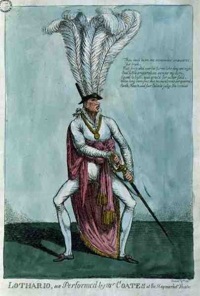 „Lothario w wykonaniu pana Coatesa w teatrze Haymarket, 9 grudnia 1811, wyd. William Holland autorstwa English School