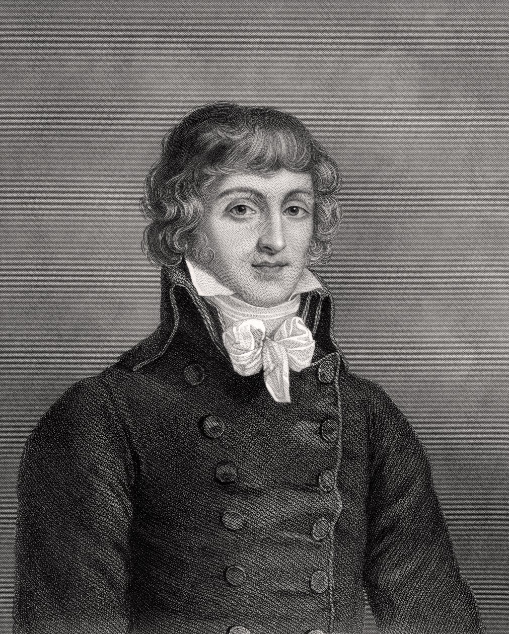 Louis Antonie Leon de Saint-Just, wyryty przez W.H. Mote, ilustracja z "Historical Sketches of Statesmen" wydanego w Londynie w 1843 r. autorstwa English School