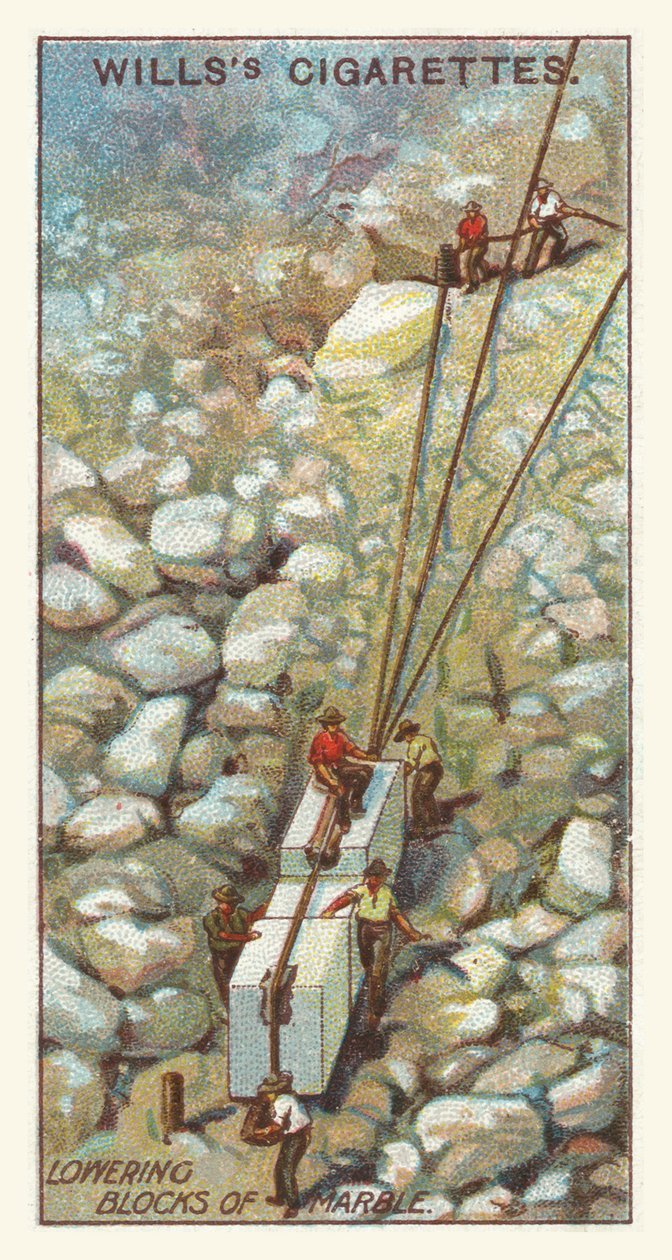 Opuszczanie bloków marmuru (chromolitho) autorstwa English School