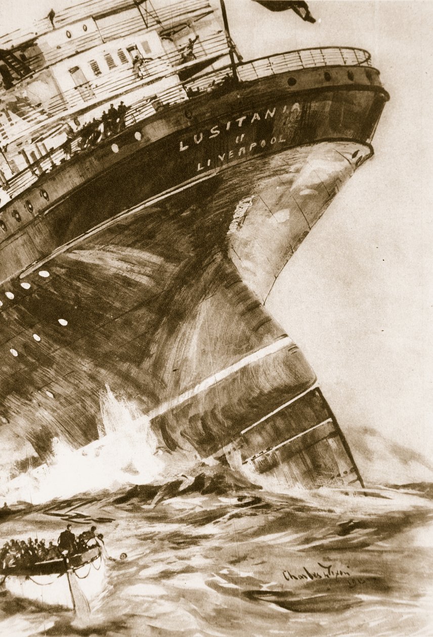 Lusitania, 1914-19 autorstwa English School