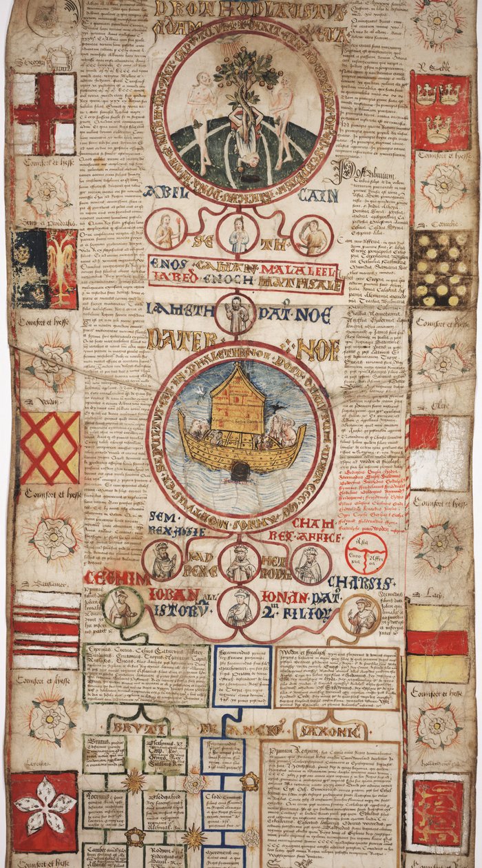 MS Lewis E 201 sekcja 2, Kronika Historii Świata od stworzenia do Wodena, z genealogią Edwarda IV, c.1461 autorstwa English School