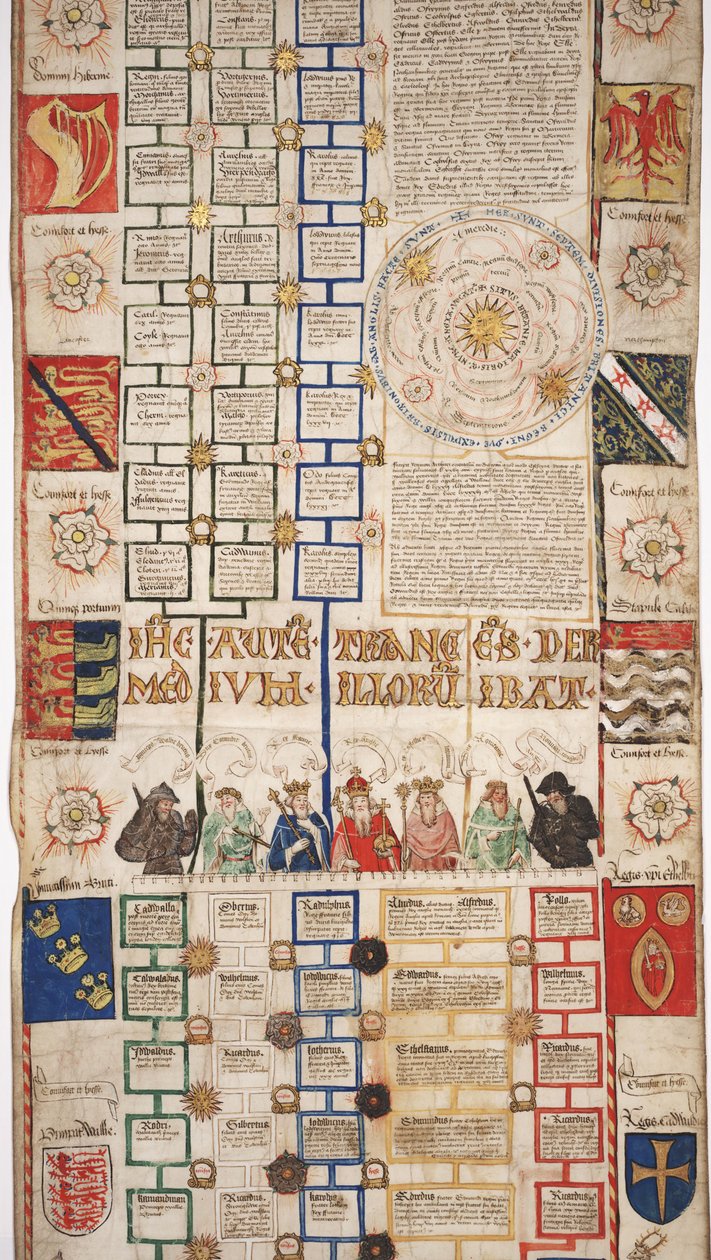 MS Lewis E 201 sekcja 4, Kronika Historii Świata od stworzenia do Wodena, z genealogią Edwarda IV, c.1461 autorstwa English School