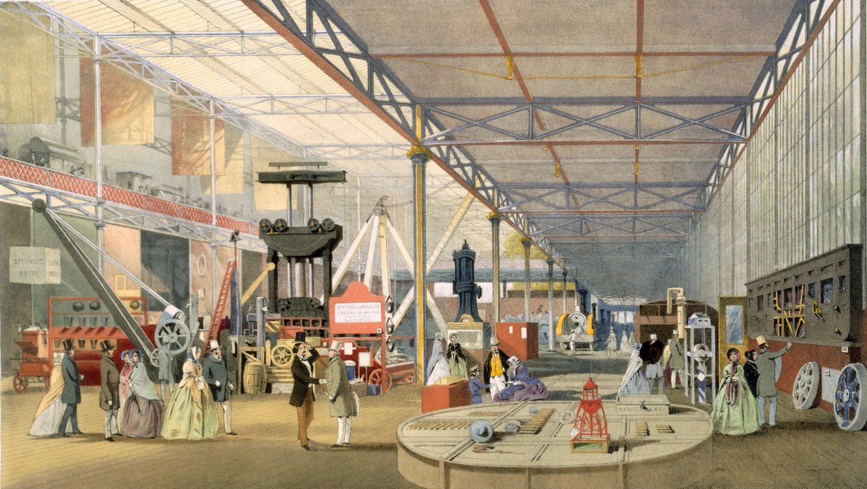 Machinery, z Dickinsons Comprehensive Pictures of the Great Exhibition of 1851 opublikowane 1854, kolorowa litografia autorstwa English School