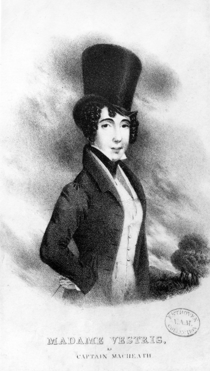 Madame Vestris jako kapitan MacHeath, 1833 autorstwa English School