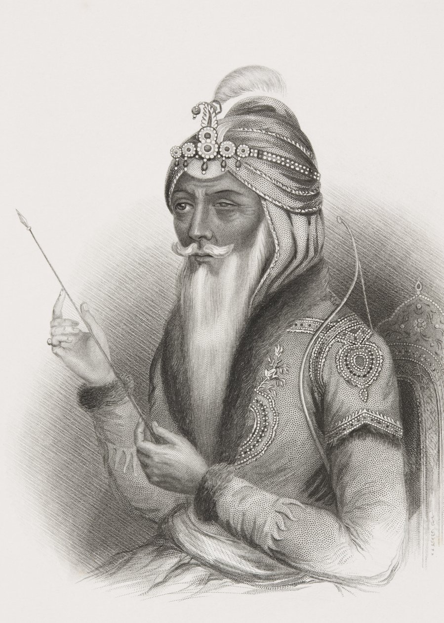 Maharaja Ranjit Singh, z „Galerii Portretów Historycznych”, wydanej ok. 1880 r. autorstwa English School
