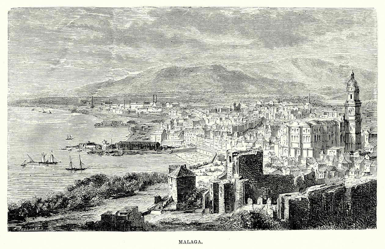 Malaga (grawerunek) autorstwa English School