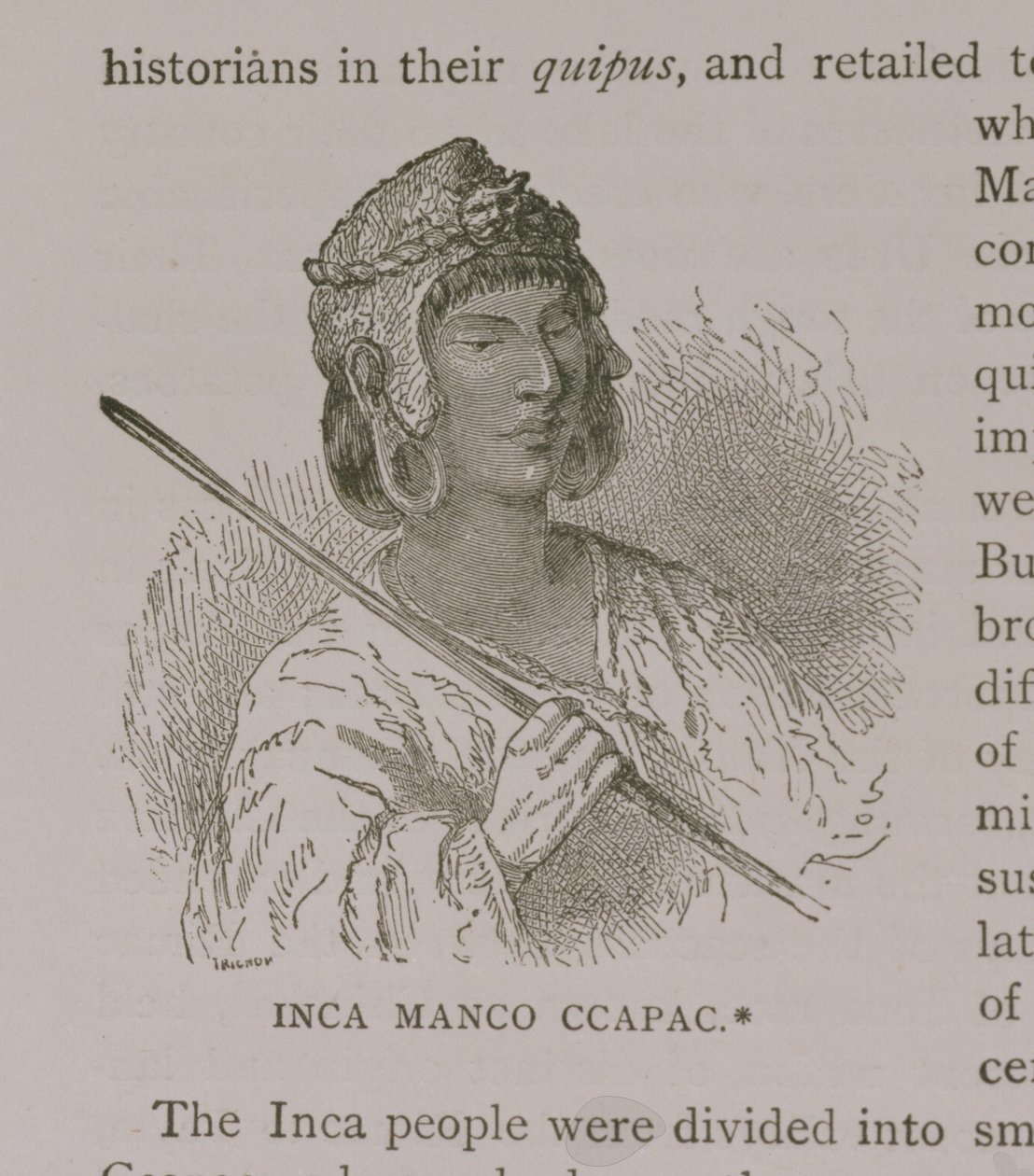 Manco Capac (ok. 1200 ne), z „Narrative and Critical History of America”, wyd. w 1889 r. (grawerowanie) autorstwa English School