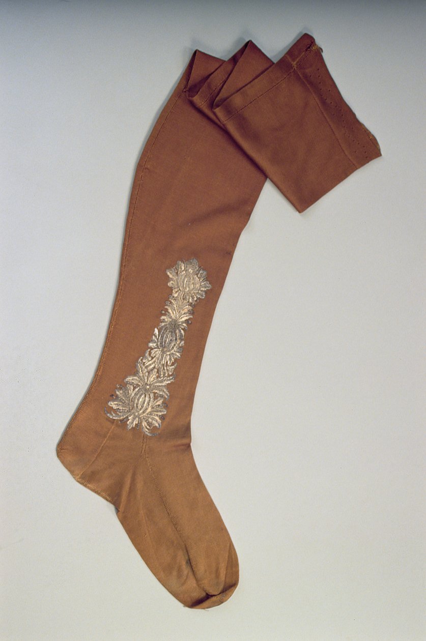 Mans Stocking, ok. 1720 (jedwab) autorstwa English School