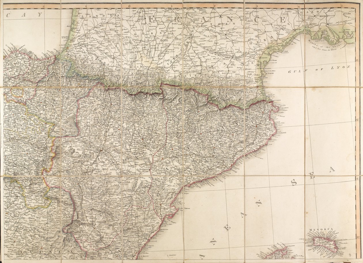 Mapa Hiszpanii podobno była używana przez księcia Wellington autorstwa English School