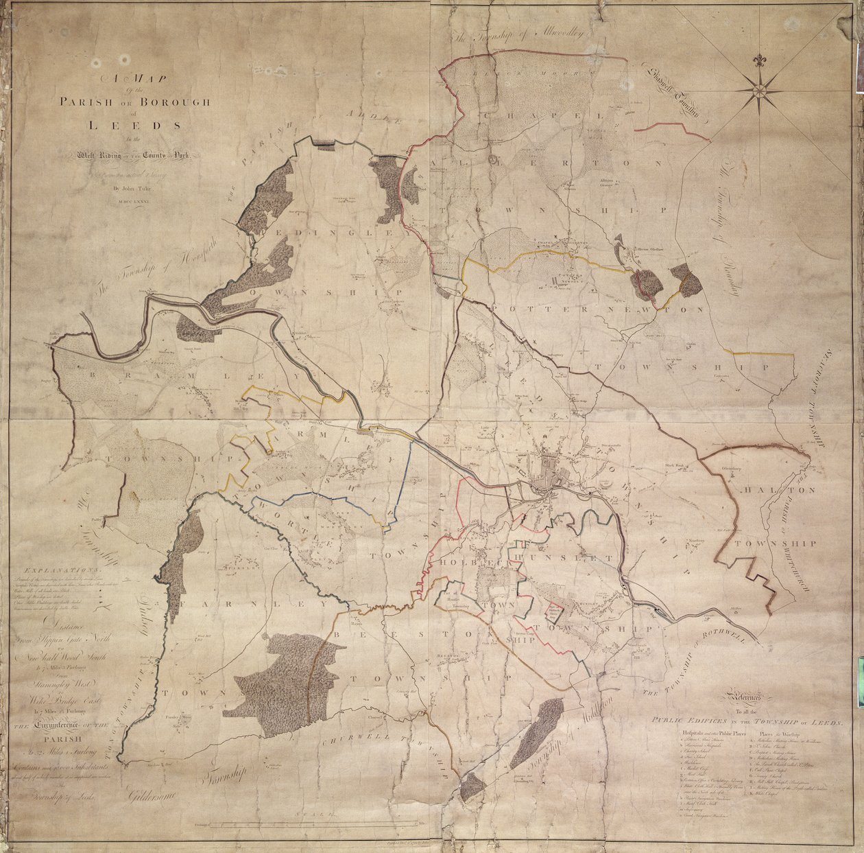 Mapa parafii lub gminy Leeds autorstwa English School