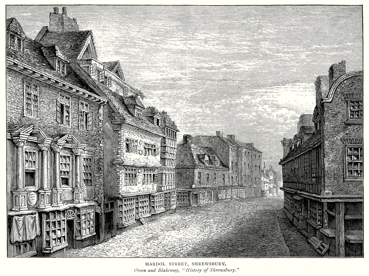 Mardol Street, Shrewsbury (grawerunek) autorstwa English School