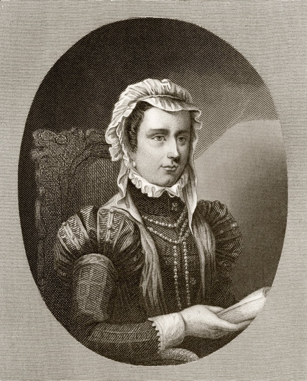Małgorzata, księżna Parmy, z „Historii panowania Filipa II”, opublikowanej w 1855 r. autorstwa English School