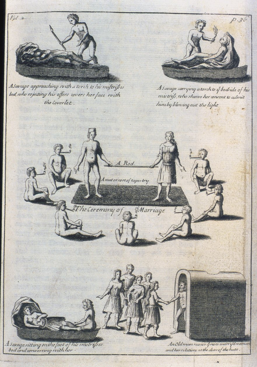 Zwyczaje małżeńskie, 1703 (grafika) autorstwa English School