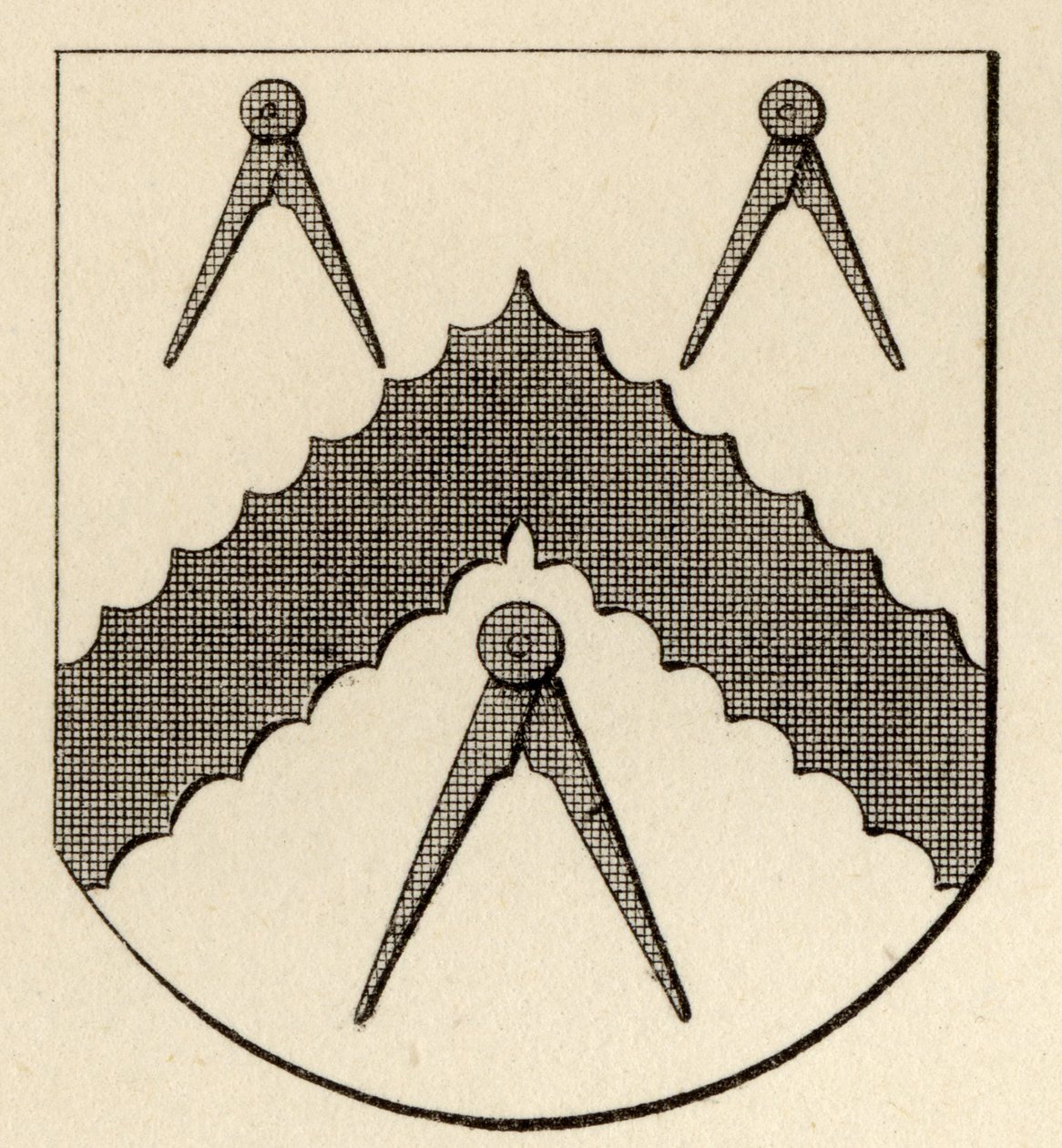 Ramiona masońskie, z „Historii masonerii, tom II”, wydanej przez Thomasa C. Jacka, Londyn, 1883 autorstwa English School