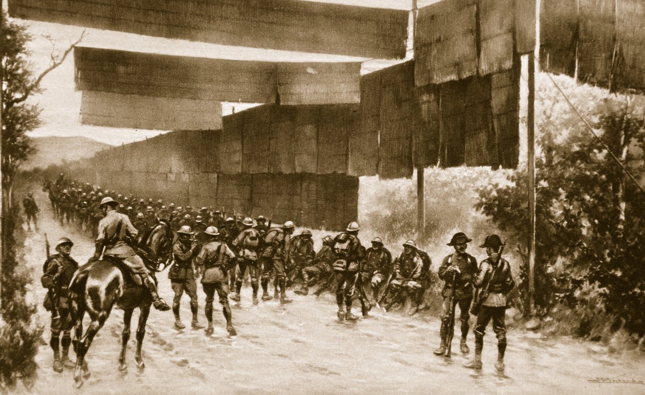 Matowe ekrany na odsłoniętą drogę: urządzenie stosowane przez Włochów nacierających na Gorycję, 1914-19 autorstwa English School