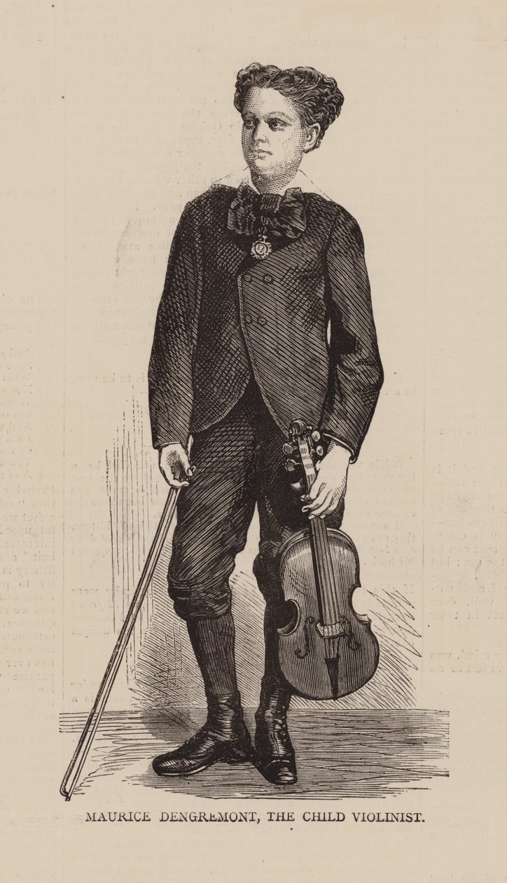 Maurice Dengremont, Dziecięcy skrzypek (rycina) autorstwa English School