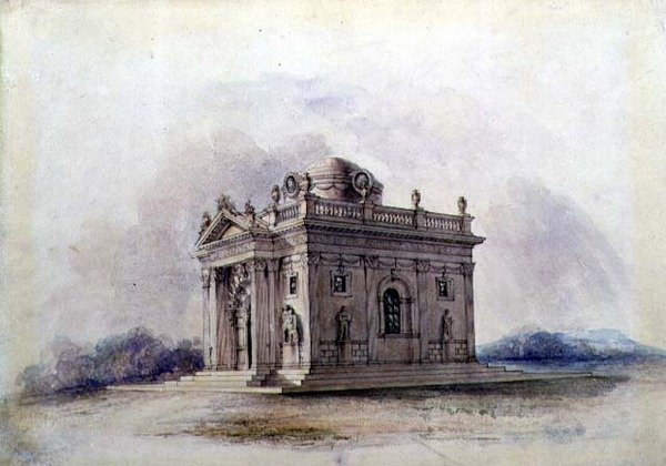 Projekt Mauzoleum, ok.1825 (akwarela na papierze) autorstwa English School