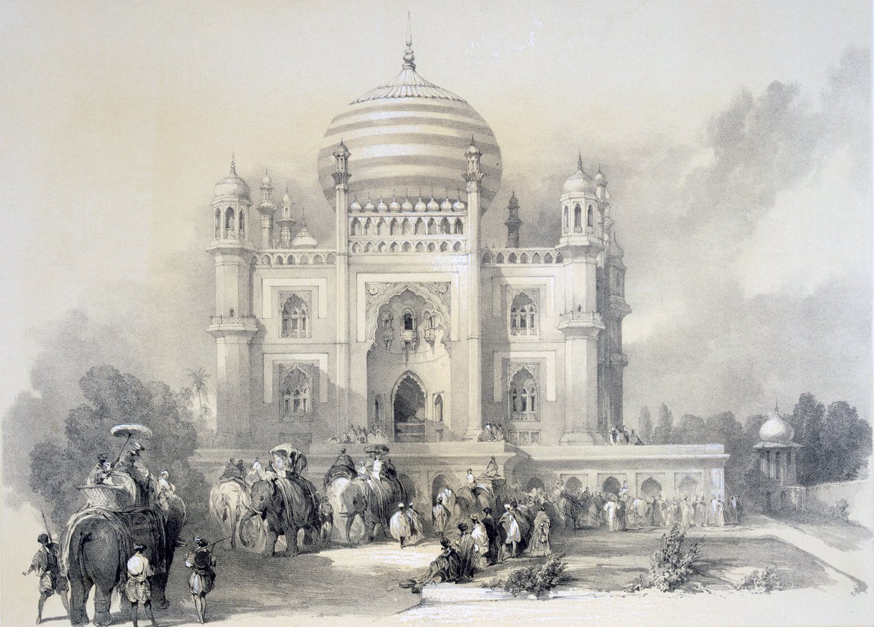 Mauzoleum Jufhir Junge, Delhi, z The Oriental Portfolio: Picturesque Illustrations of the Scenery and Architecture of India autorstwa Horace
