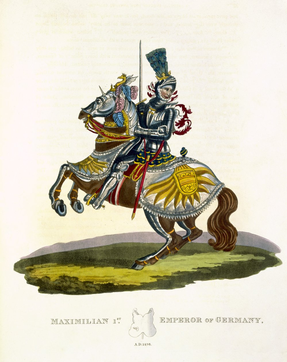Maksymilian I, król Niemiec i cesarz rzymski (1459-1519) 1498, ze starożytnej zbroi Samuela Rusha Meyricka, 1824 autorstwa English School
